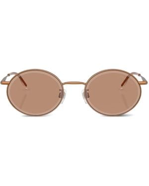 Giorgio Armani Oval-Frame Metal Sunglasses - Pink