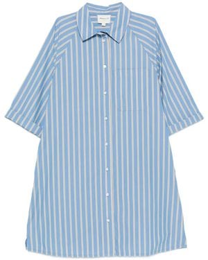 MAISON 123 Besta R Rayee Vertical-Stripe Mini Shirt Dress - Blue