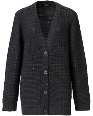 Fabiana Filippi Sequin-embellished Waffle-knit Cardigan - ブラック