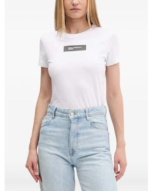KARL LAGERFELD Logo-Print T-Shirt - White