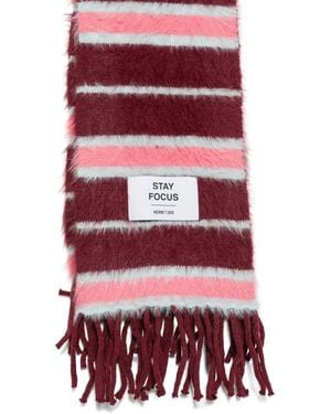 Verb to Do Striped Fringed Scarf - Red