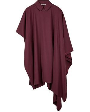 Ports 1961 Draped-Neckline Shirt Mini Dress - Purple