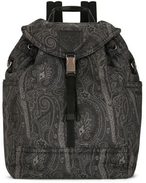 Etro Rucksack Mit Paisleymuster - Schwarz