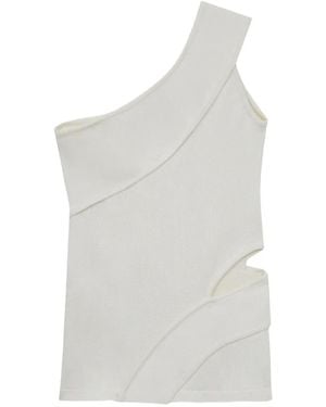 MISCI Arraial One-Shoulder Cut-Out Knit Top - White