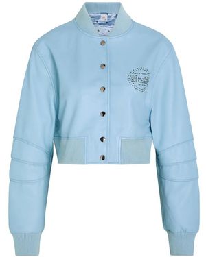 AN-Y1 Queen Cropped Bomber Jacket - Blue