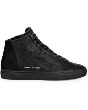 Crime London High-Top Side-Zip Trainers - Black