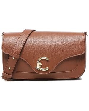 Coccinelle Medium C-Me Leather Flap Cross Body Bag - Brown