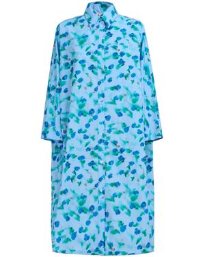 Marni Reverie-Print Cotton Shirtdress - Blue