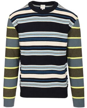Paul Smith Striped Crew-Neck Jumper - Blue