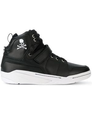Mastermind Japan Skull Pattern High-Top Skate Shoes in Black for
