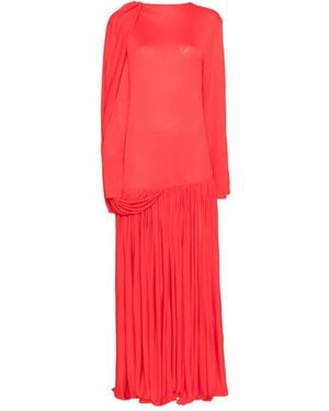 Calvin Klein Sara Draped Pleated Gown - Red
