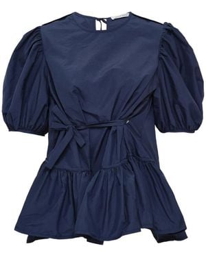 Cecilie Bahnsen Bale Puff-Sleeve Blouse - Blue