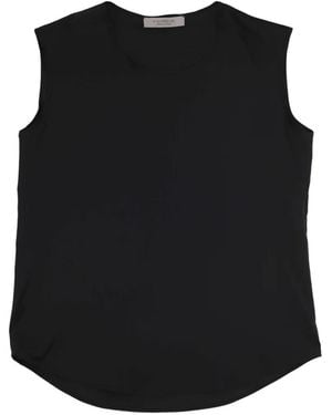 D.exterior Scoop-Neck Curved-Hem Tank Top - Black