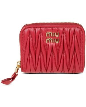 Miu Miu Leather Coin Purse - Red