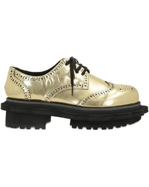 Comme des Garçons Full-Brogue Platform Derby Shoes - Metallic