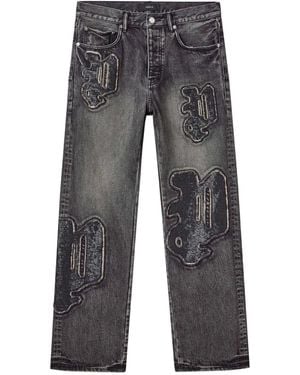 Purple Brand Jean P011 À Logo Brodé De Sequins - Gris