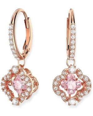 Swarovski Una Crystal-Embellished Floral-Motif Earrings - Roze