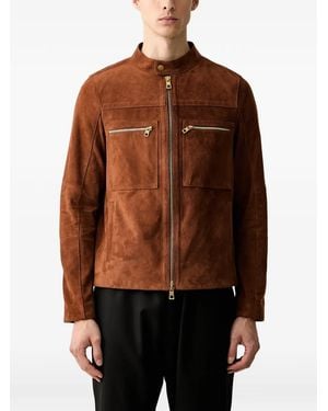 Michael Kors Veste En Daim À Double Zip - Brown