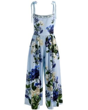 Alice + Olivia Rosalee Floral-Print Jumpsuit - Blue