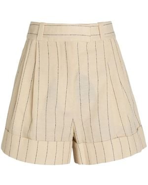 Rag & Bone Neila Striped Cuffed-Hem Shorts - Natural