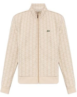 Lacoste Sweater Met Patroon En Rits - Naturel