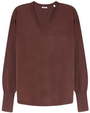 Aspesi V-Neck Drop-Shoulder Sweater - Brown