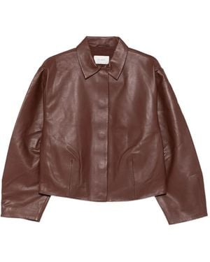 St. Agni Cocoon Leather Jacket - Brown
