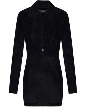 Amiri Velvet Long-Sleeve Mini Dress - Blue