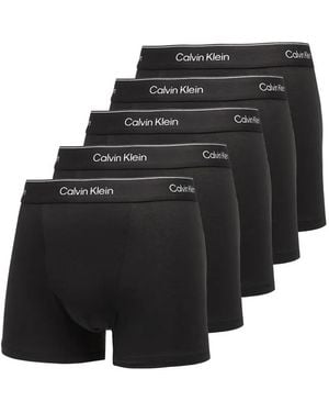 Calvin Klein Logo-Waistband Relaxed-Fit Trunks (Set Of Five) - Black
