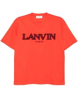 Lanvin T-Shirt Mit Stickerei - Rot