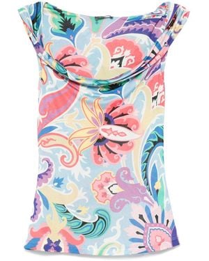 Etro Paisley Top - Blue