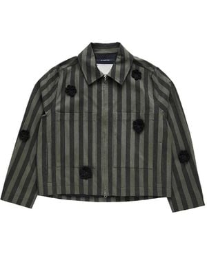 Song For The Mute Daisy Cropped Shirt Jacket - Green
