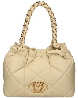 Love Moschino Logo-Appliqué Tote Bag - Natural