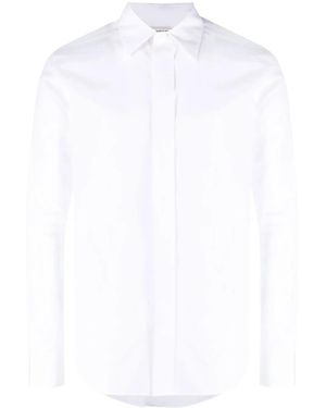 McQueen Pointed-Collar Poplin Shirt - White