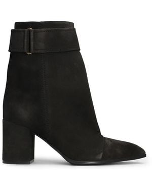 Lella Baldi Bottines En Daim À Bout Pointu 75 Mm - Black