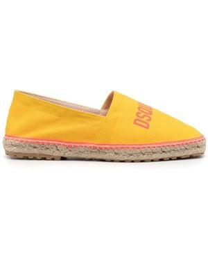 DSquared² Espadrilles Met Logoprint - Geel