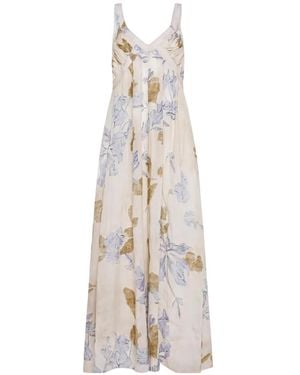 Seventy Floral-Print V-Neck Maxi Dress - White