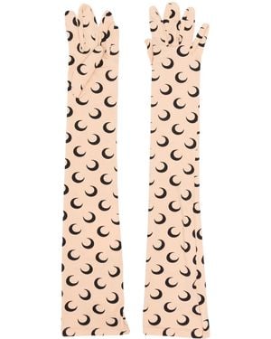 Marine Serre Crescent-Moon Print Gloves - White