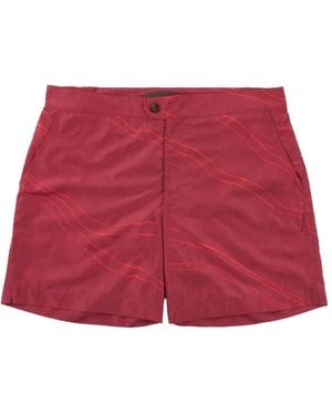 Slowear Button-Fastening Swim Shorts - Red