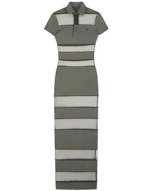 Coperni Robe-Polo Longue Rayée À Effet De Transparence - Green