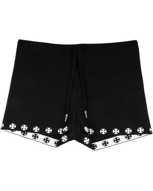 Chrome Hearts Boyshorts Cross-Print Drawstring Shorts - Black