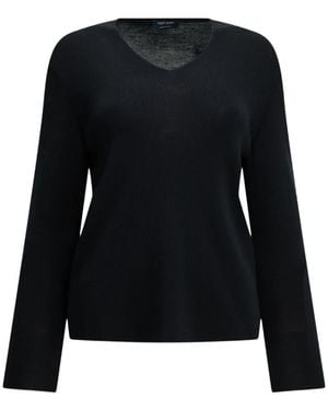 Saint James Bréhat V-Neck Jumper - Black