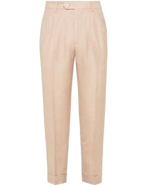 Brunello Cucinelli Pantaloni Con Motivo Principe Di Galles - Neutro