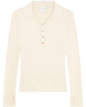 Courreges Cotton-Wool Blend Polo Shirt - Natural