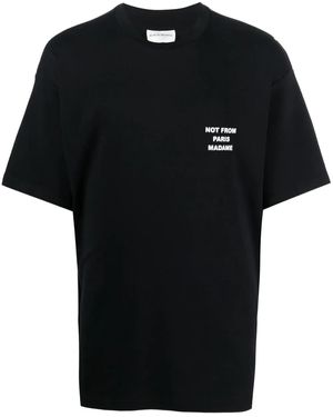 Drole de Monsieur Slogan-Print T-Shirt - Black