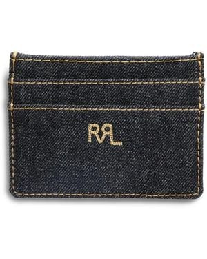 RRL Logo-Appliqué Denim Cardholder - Black