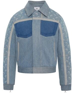 Marine Serre Moon-Print Panelled Jacket - Blue