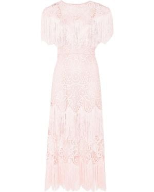 Temperley London Cordelle Tassel-Detail Midi Dress - Pink