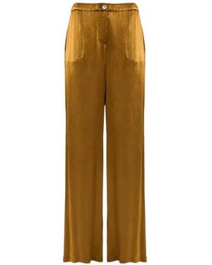 Nenette Crinkle-Satin Wide-Leg Trousers - Natural
