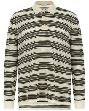 Wales Bonner Samuel Striped Polo Shirt - Green